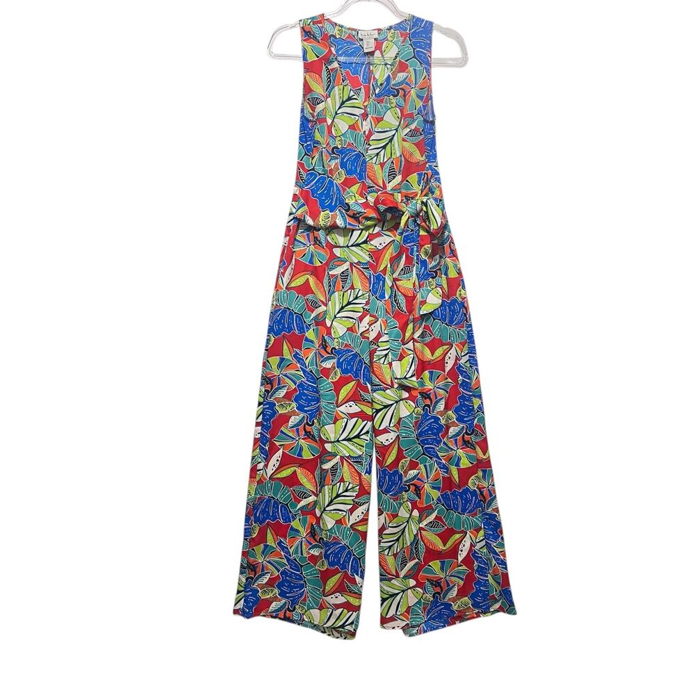 Nicole Miller Tropical Jumpsuit Tropicalcore Resortwear Coastal Womens Small‎